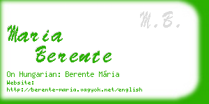 maria berente business card